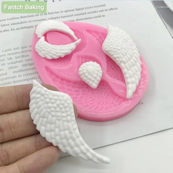 Moules de cuisson 1pcs bébé ailes d'ange silicone moule fondant gâteau décoration outils sugarcraft chocolat moulage argile moule cupcake gaufrage