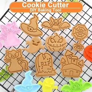 Moules de cuisson 1pcs Halloween Cookie Piston Cutters Fondant Gâteau Moule Biscuit Sugarcraft Décoration Outils