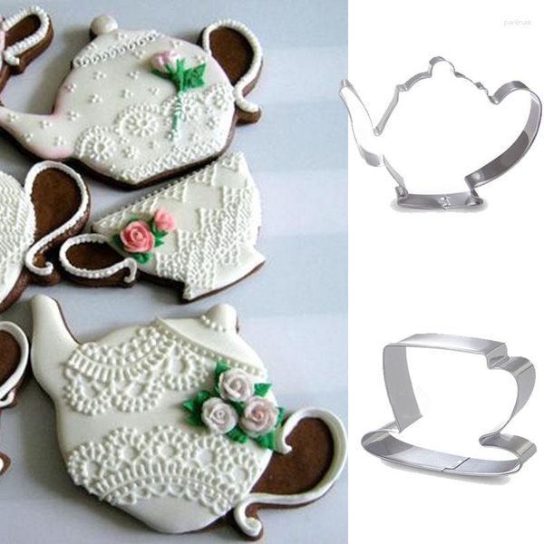 Moules de cuisson 1 pièces Pâtisserie Reposteria Théière Tasse Moule En Métal Cookie Cutter Fondant Gâteau Décor Outils Biscuit Pâte Moule Pâtisserie