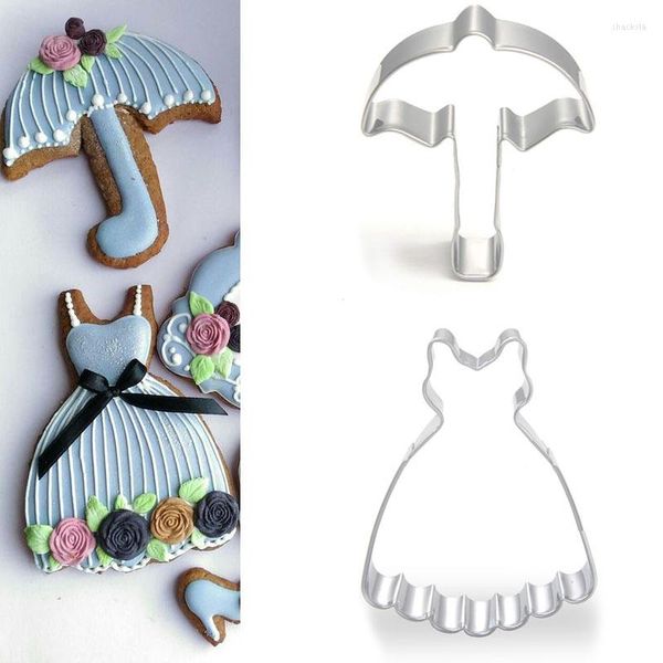 Moules de cuisson 1pcs Pâtisserie Ropa Reposteria Robe Parapluie Moule En Métal Cookie Cutter Artisanat Fondant Gâteau Décor Outils Biscuit Pâtisserie