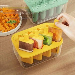 Bakvormen 1PCS Siliconen Ijs Schimmel Met Cover Ijslolly Doos Lolly Food Grade Mold Dessert Lade Maker keuken Gadgets