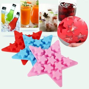 Moldes para hornear 1x Cinco estrellas en forma de cubos de hielo de silicona frescos Bandeja de congelación Herramientas para hacer moldes para la fiesta de la barra del club