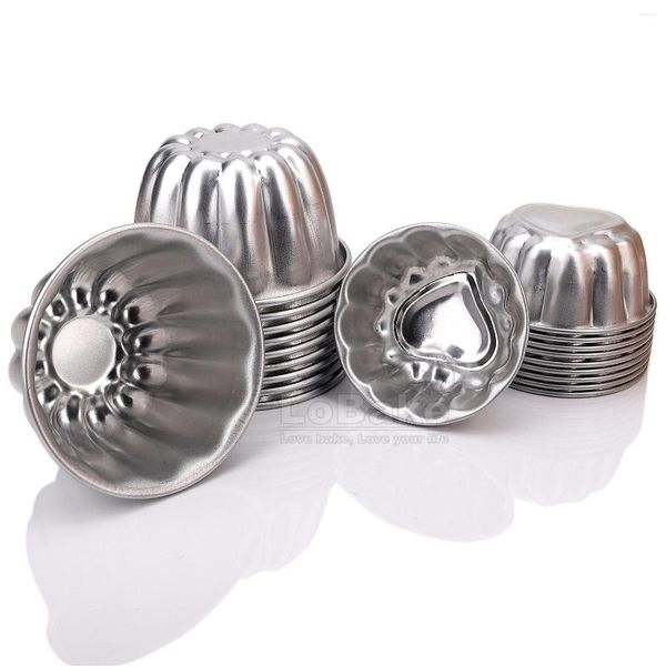 Moules de cuisson 2 conceptions fleur coeur de la citrouille forme de citrouille moule en aluminium moule en métal pudding support fromage de cupcake mousse bricolage 10pcs