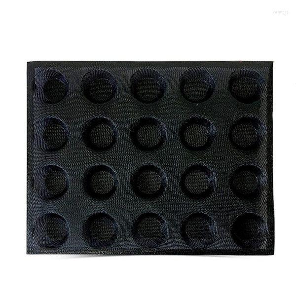 Moldes para hornear Molde de silicona de 20 agujeros Pastel T Mini Pizza Modelo Pan redondo Hamburguesa Bandeja antiadherente Herramienta