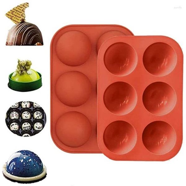 Moules de cuisson 2023 Forme ronde Moule à gâteau Brown Demi-boule Sphère Silicone pour chocolat Dessert Moule DIY Décoration Moules