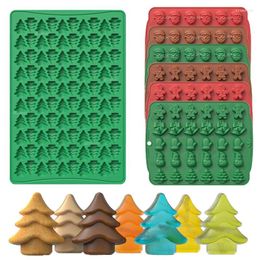 Bakvormen 2024 Kerst Siliconen Chocoladevorm Gingerbread Man Kerstboom Sneeuwpop Handschoenen Gummy Candy Mold Keuken Party Cake Tool