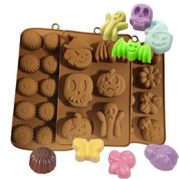 Bakvormen 2024 Halloween Siliconen Gummy Mold Mini Schedel Chocolade Fondant Gebak Keuken Kerst Gereedschap Accessoire 231017