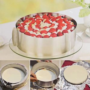 Moules de cuisson 2024 Cercle en acier inoxydable rétractable d'origine Toule de mousse de mousse de gâteau de gâteau de moule à gâteau