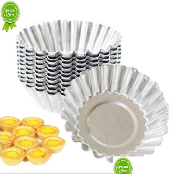 Moldes para hornear 20PCS Aluminio Tarta de huevo Molde para hornear Cocina Aleación Taza Cupcake Cakes Mod para pastelería Postre Mini Pan Herramientas Drop Entrega DHBXZ