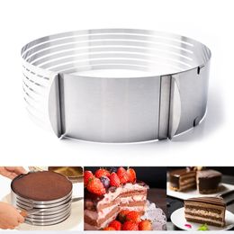 Bakvormen 24-30 cm Verstelbare Ronde Broodcakesnijder 6 Lagen Snijmachine Mousse Ringvorm Voor Keuken Bakgereedschap Zoetwaren Gebak Gereedschappen 231216