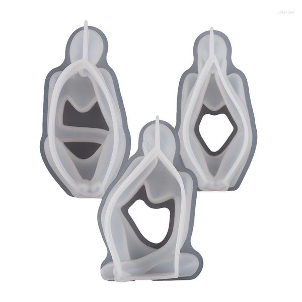 Moldes para hornear Pensador 2D Adornos de retrato Resina epoxi Molde de silicona Simple Europeo Cuerpo abstracto Vela Decoración del hogar
