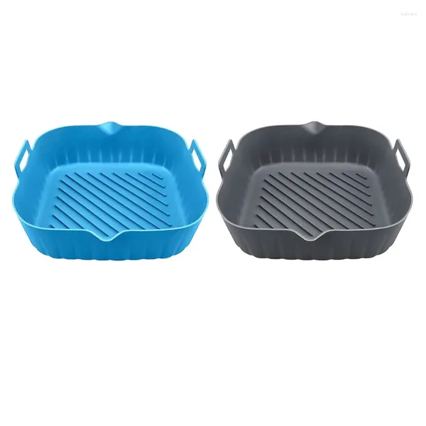 Moldes para hornear 2 piezas de aire de aire grande fryer forro de silicona maceta canasta reutilizable resistente al calor sin palos tazas tazón