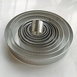 Bakvormen 3,5 cm hoog 3,5 cm-20 cm Rond roestvrij 304 geperforeerde naadloze ring quichering taartvorm taartring met gat 231018