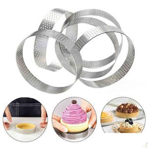 Moules De Cuisson 3/6 Pcs Circar Tarte Anneau Français Dessert En Acier Inoxydable Perforation Tarte Aux Fruits Quiche Gâteau Mousse Moule Cuisine Mod Drop Dhvns