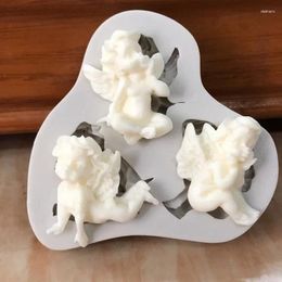 Moules de cuisson 3 trous bébé ange en forme de silicone moule gâteau décoration fondant biscuits 3D silicone