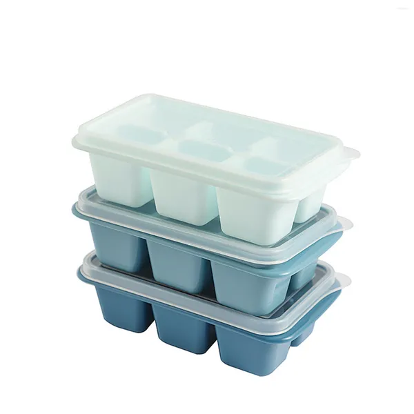 Moldes para hornear 3 paquetes de bandejas de hielo 6 cavidades flexibles sin BPA con plantillas de tapa extraíbles para bebidas frías cócteles de whisky