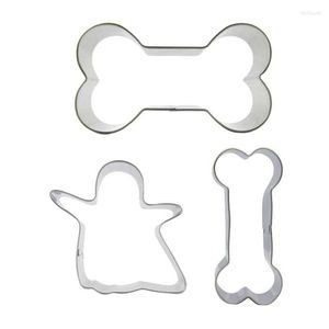 Bakvormen 3 pc's Bone Ghost Cookie Cutter Biscuit Embossing Machine Cake Decorating Chocolates Soft Candy DIY Tools.