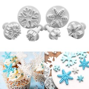 Bakvormen 3 pc's Sugarcraft Cake Decorating Tools Fondant Plunger Cutters Cookie Biscuit Snowflake Mold Set Accessoires 231026