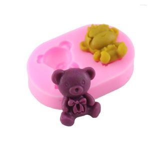 Moldes para hornear (3 unids/lote) últimos 6 4 1,3 Cm oso y mono dibujos animados animales forma silicona Fondant pastel molde caramelo sello moldeado herramientas