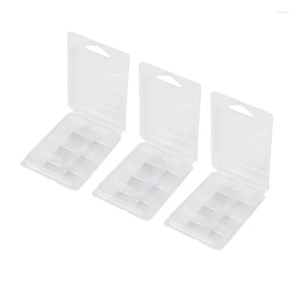 Moldes para hornear 300 paquetes Cera Derretir Clamshells Moldes Cuadrado 6 Cavidad Bandeja de cubo de plástico transparente para jabón para hacer velas