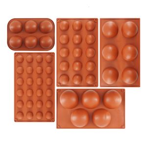 Bakvormen 3D -bal rond halve bol siliconenvormen voor doe -het -zelf bakpudding mousse chocolade cake mold keuken accessoires gereedschap 230327