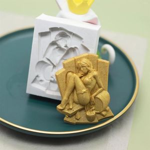 Bakvormen 3d BarGirl Hars Kant Siliconen Mal Keuken Gereedschap DIY Chocoladetaart Mousse Dessert Fondant Voor Decoratie
