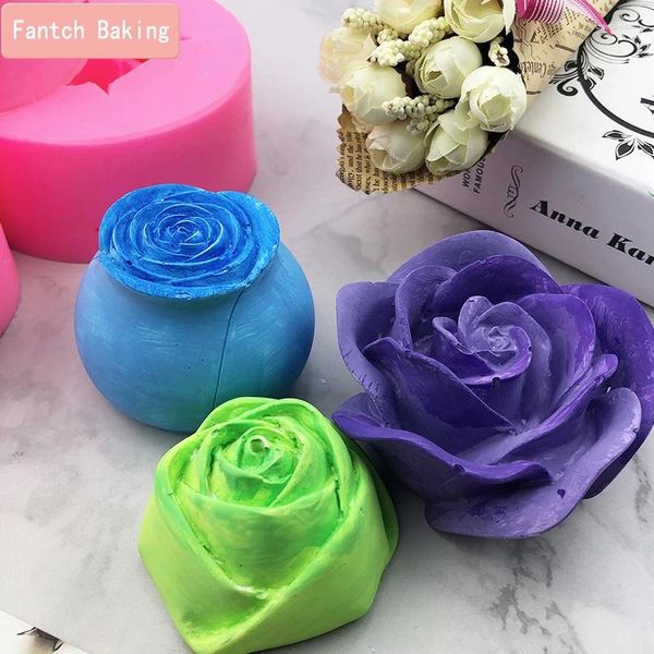 Moules de cuisson 3D Big Flower Rose Handsoap Moule Aliments en toute sécurité Silicone Matière de gelée