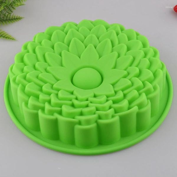 Moules de cuisson 3D Gâteau Moule Silicone DIY Fleur Forme Solide Couleur Pan Pain Savon Muffin Cupcake Dessert