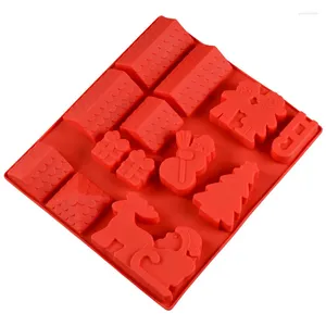 Bakvormen 3D kerstgingerbread house sneeuwman siliconen schimmel chocolade cake schimmel diy koekjes gereedschap decoreren