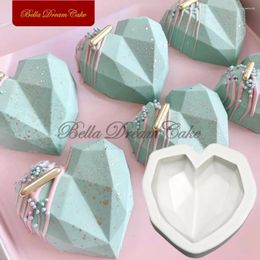 Moules de cuisson 3D Diamant Coeur Silicone Moule Saint Valentin Fondant Chocolat Moule DIY Argile Modèle Gâteau Décoration Outils Accessoires