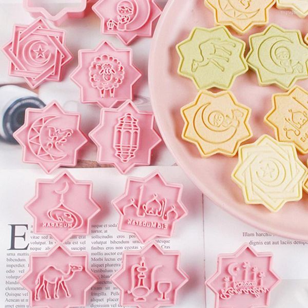 Moules de cuisson 3D Eid Cookie Cutter Fun Molding Moule Outils de décoration DIY Fondant Gâteau Accessoires de cuisine 10PCS