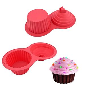 Moules de cuisson 3D géant Silicone Cupcake moule Muffin tasse Mousse gâteau Silicone moule grand Cupcake moule pour la cuisson Gian Cupcakes Pan gâteau outils 231018