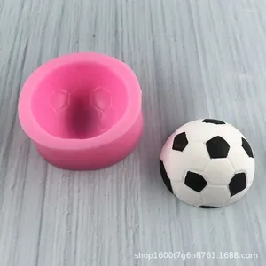 Moldes para hornear 3D medio fútbol molde de silicona para jabón jalea mousse chocolate fondant pastel decoración herramienta bola material suave