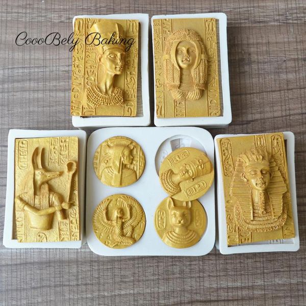 Moldes para hornear 3D Retrato de cabeza Molde de silicona Molde de fondant Herramientas de decoración de pasteles Chocolate Gumpaste Sugarcraft Moldes XK077