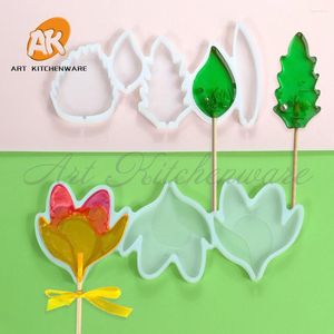 Bakvormen 3D Leaf Design Lolly Siliconen Mal Snoep Chocolade Topper Schimmel DIY Epoxyhars Model Taart Decoreren Gereedschappen Keuken