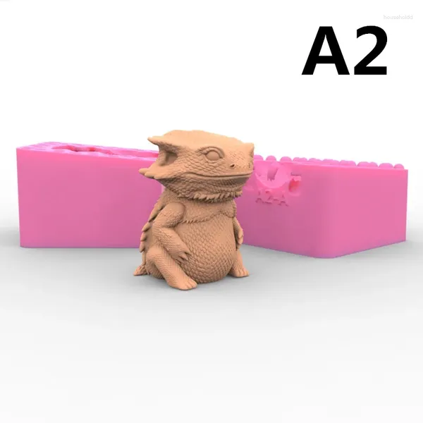 Moules de cuisson 3D Lézard Flexible Silicone Moule Utilisation avec résine polymère Argiles Gecko Forme Design A2
