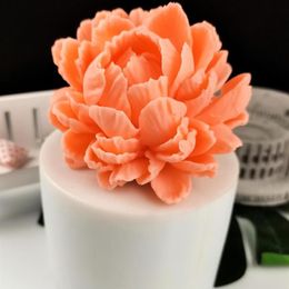 Backformen 3D Pfingstrose Blumen Form Silikonform Kuchen Schokolade Kerze Seifenform DIY Aromatherarpy Haushalt Dekoration Handwerk T211M