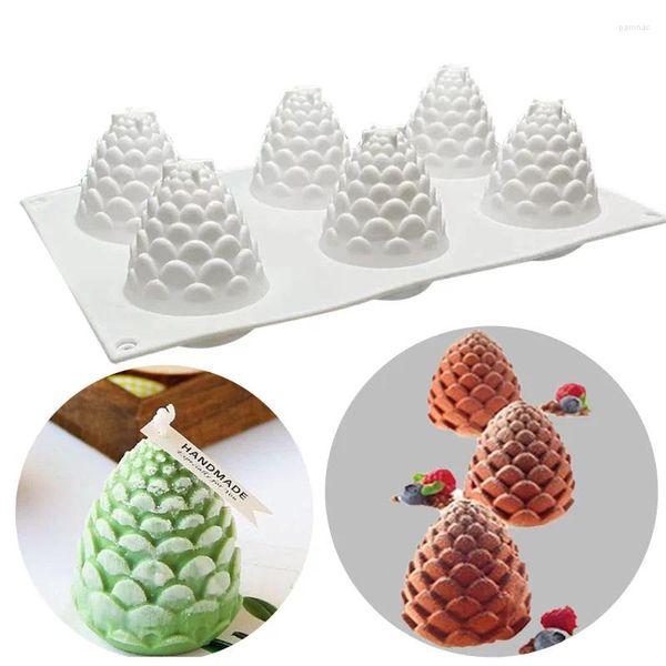 Moldes para hornear 3D Pinecone Molde de silicona Pine Cone Vela Moldes Pastel Regalos de Navidad Suministros artesanales