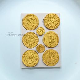 Moldes para hornear 3D Pirata Oros Moldes de silicona Herramientas de cocina DIY Pastel Pastelería Fondant Postre Chocolate Encaje Decoración Suministros