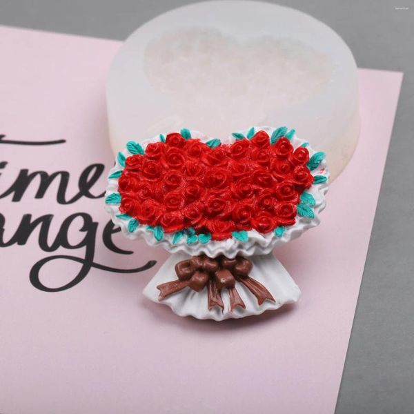 Moules de cuisson 3D Rose Bouquet Fleur Moule Fondant Savon Gâteau Moule DIY Chocolat Fudge Pour Décoration De Mariage Valentine Cadeau