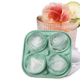 Moules de cuisson 3D Rose Ice Silicone Mold Réutilisable Pour Ball Maker Coeur Diamant Forme Seaux Pour Faire Grand