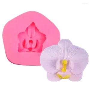 Bakvormen 3D Simulatie Orchidee Siliconen Mal Keuken Tool Rose Flower Phalaenopsis Fondant Chocolade Jelly Cake Decor Gips Schimmel