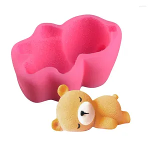 Moldes para hornear 3D Sleepy Bear Jelly Candy Cake Molde de silicona UV Resina Decoración DIY Jabón Herramientas de joyería K642