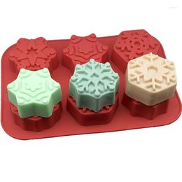 Bakvormen 3D sneeuwvlok kant siliconen schimmel chocolade koekjes schimmel kerstdecoraties diy fondant kooktaart decoreren gereedschap