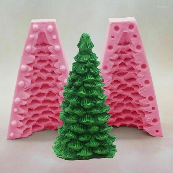 Moules de cuisson 3D en trois dimensions arbre de Noël cèdre bougie silicone moule bricolage aromathérapie gypse gâteau décoration outil