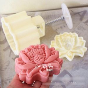 Bakvormen 3D driedimensionale lotus maan cake groene bonen patisserie veerkoekje snijder vormen vormstempel embosser frame diy Chinees