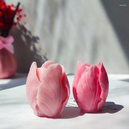 Moules de cuisson 3D tulipe fleur bougie moule fabrication à la main fournitures savon moule fondant chocolat gâteau outil