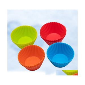 Bakvormen 3inch sile cupcake liners schimmel muffin kasten ronde vorm cup cake mod sgs pannen bakeware gebakgereedschap 8 kleuren dbc drop dhsct