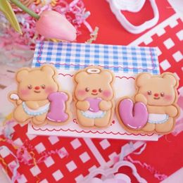 Bakvormen 3 stks/set cartoon boter beren koekjes snijders rijmen kinderdag fondant koekje accessoires en gereedschap cakes decor