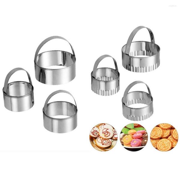 Moldes para hornear, 3 uds., molde antiadherente de acero inoxidable para galletas, accesorios, juego de cortadores redondos con mango para utensilios de cocina